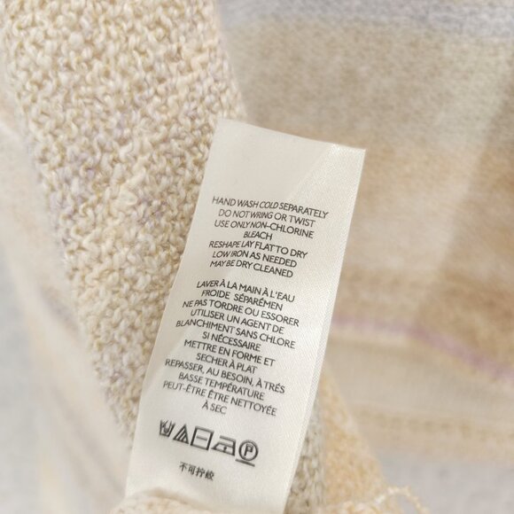 NWT FREE PEOPLE Saturn Poncho Sweater Warm Sky Combo Crop OVERSIZED Size XS - Picture 8 of 8